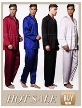 Mens Silk Satin Pajamas Pyjamas Pants Lounge Pants Sleep Bottoms Free p&p S~4XL Plus