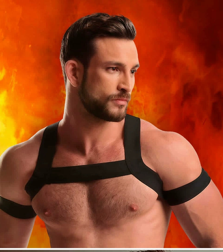 Men Shoulder Strap Chest Strap Clothes Chest Strap Sexy Belly Band Clothes Nightclub Bar Performance