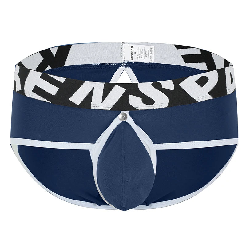 Men Underwear Open Front Back Boxers Breathable Solid Low Waist Underpants Soft and Comfortable Homme Shorts