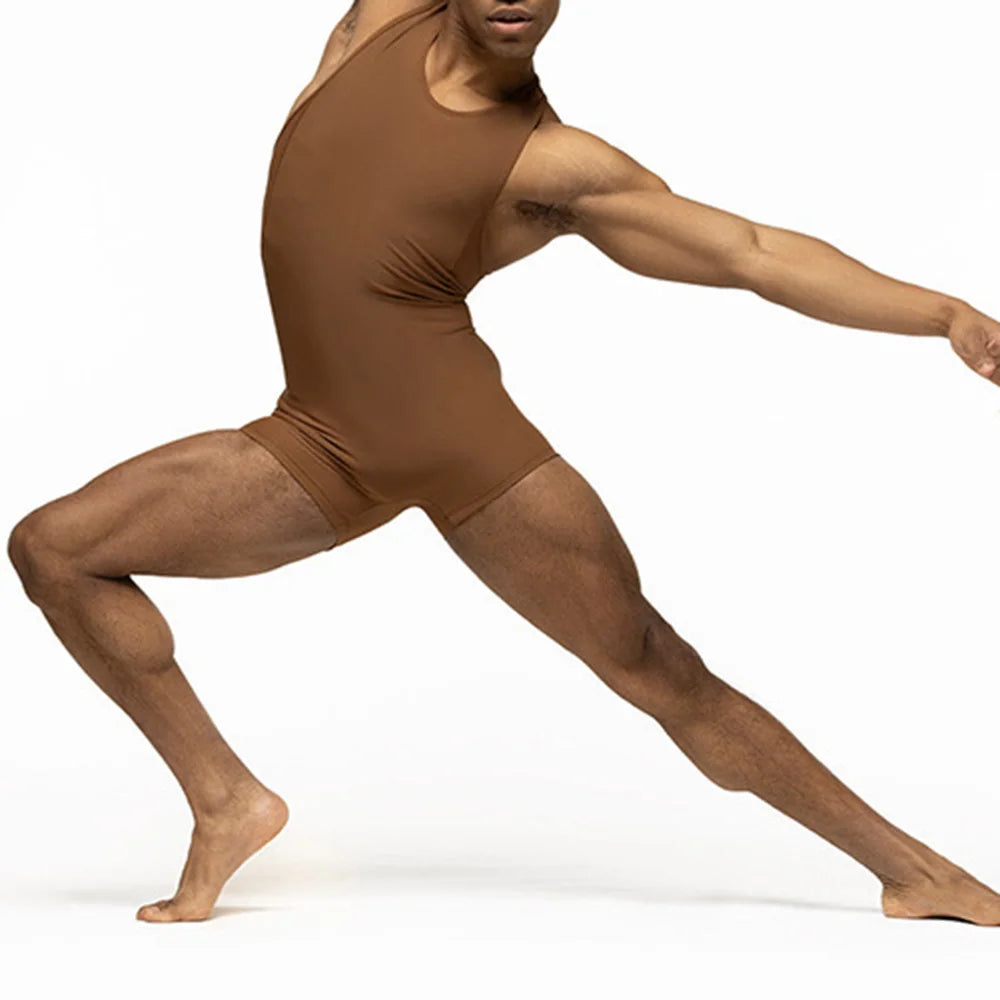 Mens Sports Tights Bodysuit Fitness Training Shaping Simple Home Gymnastics Suits Sexy Clothes Men&