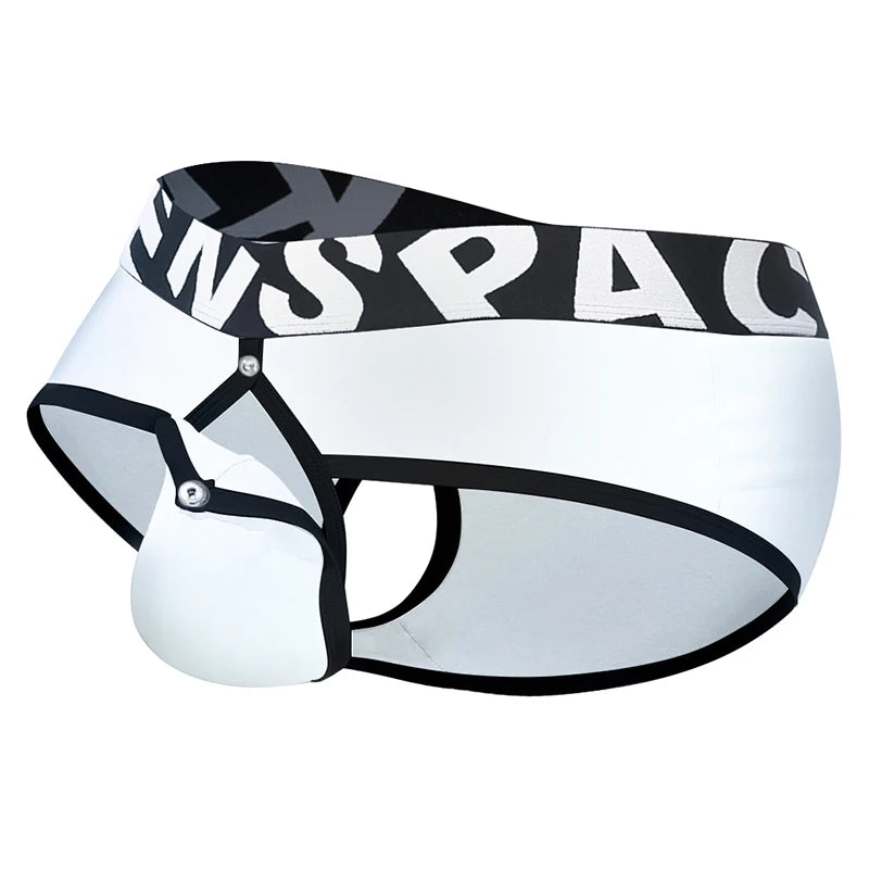 Men Underwear Open Front Back Boxers Breathable Solid Low Waist Underpants Soft and Comfortable Homme Shorts