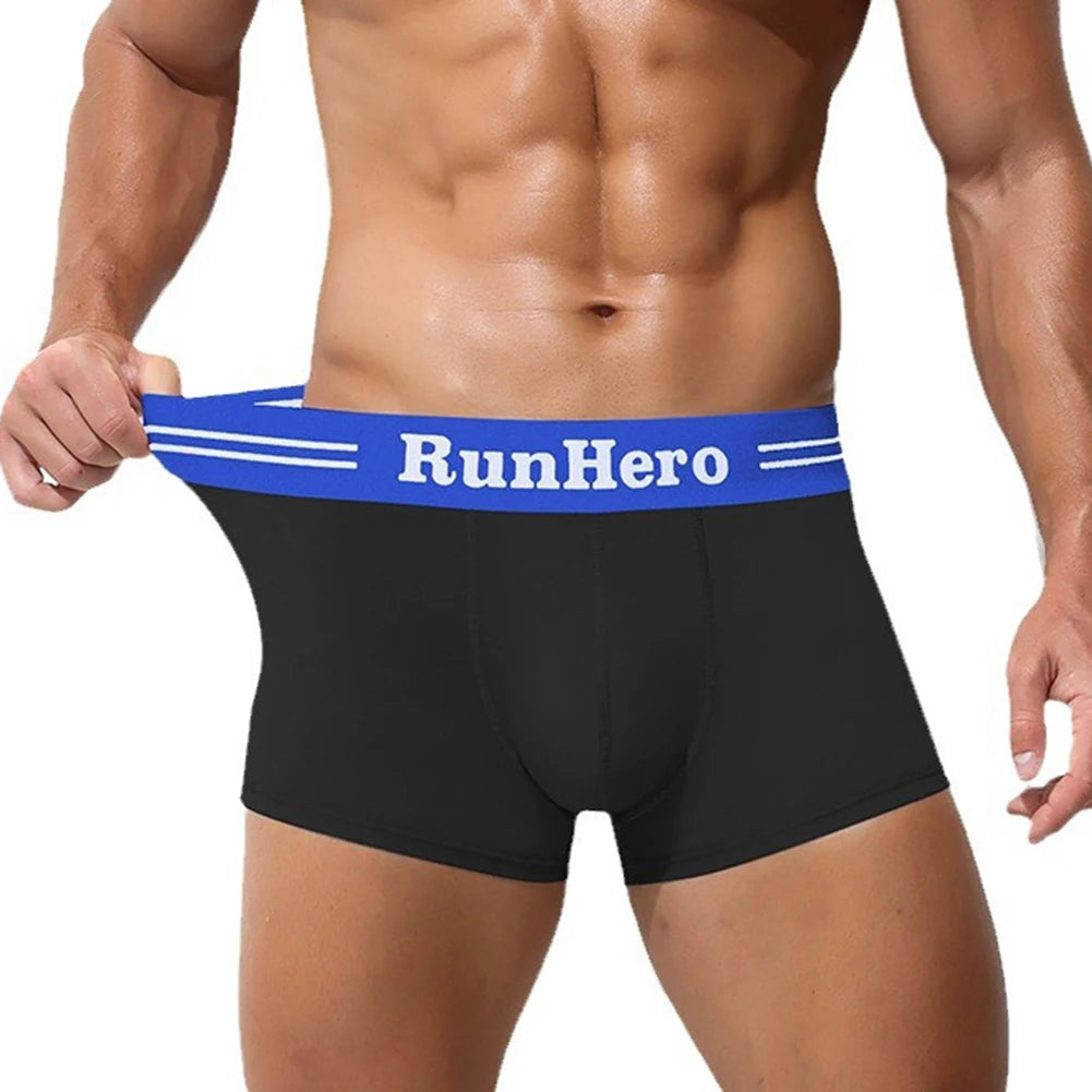 Men Cotton Boxer Briefs U Convex Pouch.