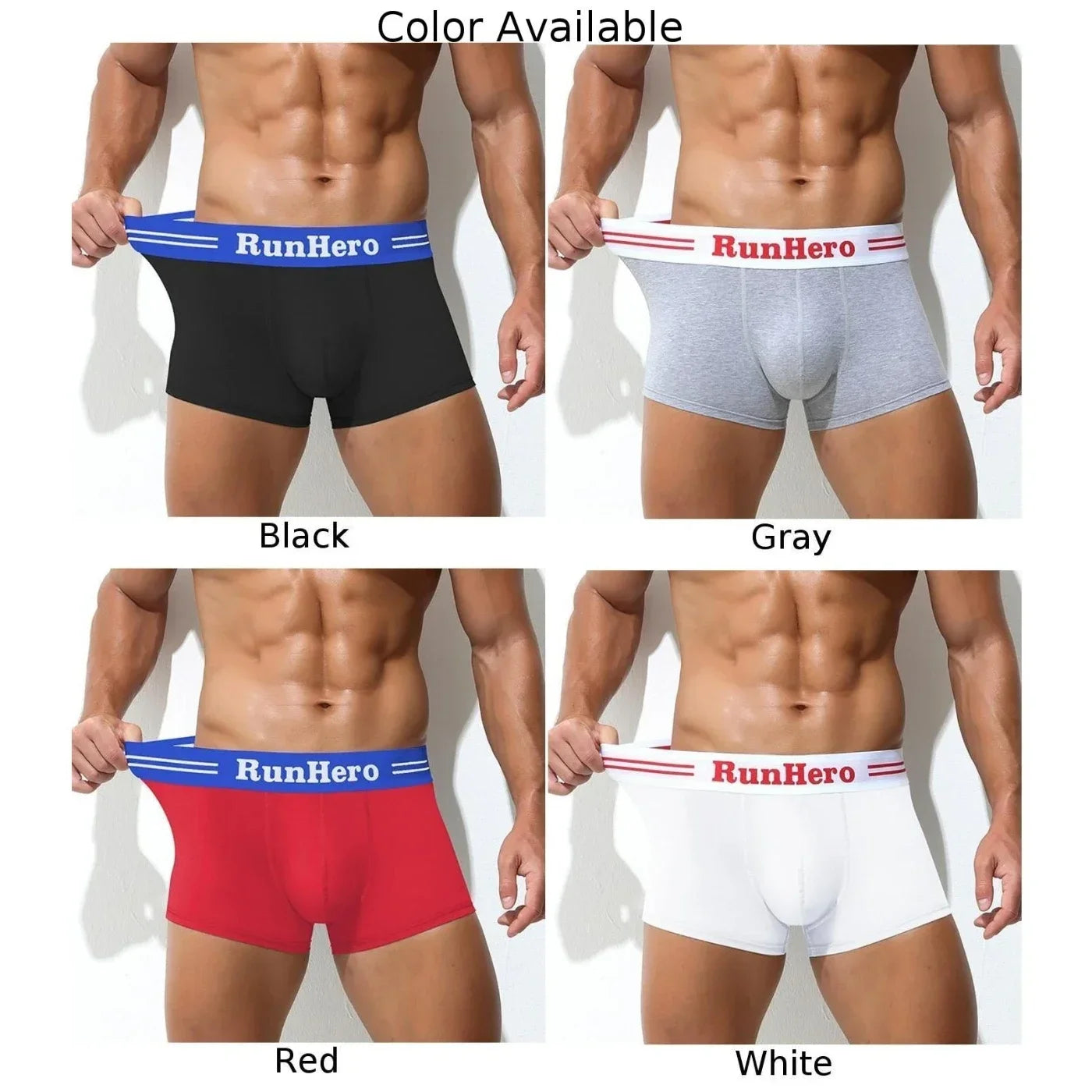 Men Cotton Boxer Briefs U Convex Pouch.