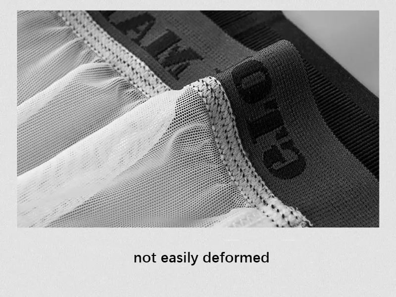 Mens Underwear T-back Thong G-String Sexy Breathable Bikini Tangas Mesh See Through Underpants U Pouch Ultra-thin Male Panties