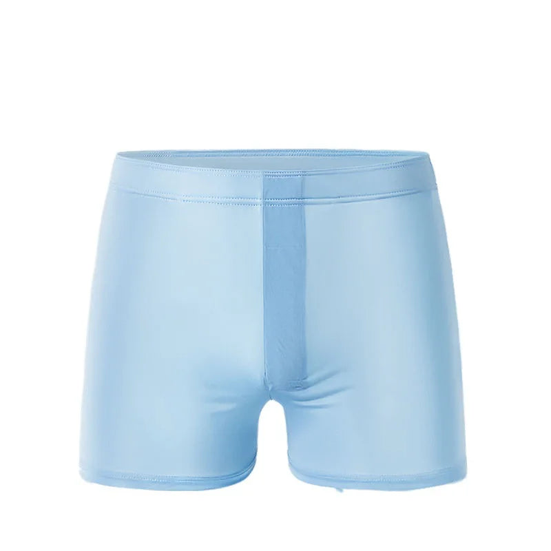 Large Size Mens Ice Silk Arrow Pants Seamless Solid Color Boxer Shorts Panties Summer Thin Loose Comfortable Sleepwear Underwear