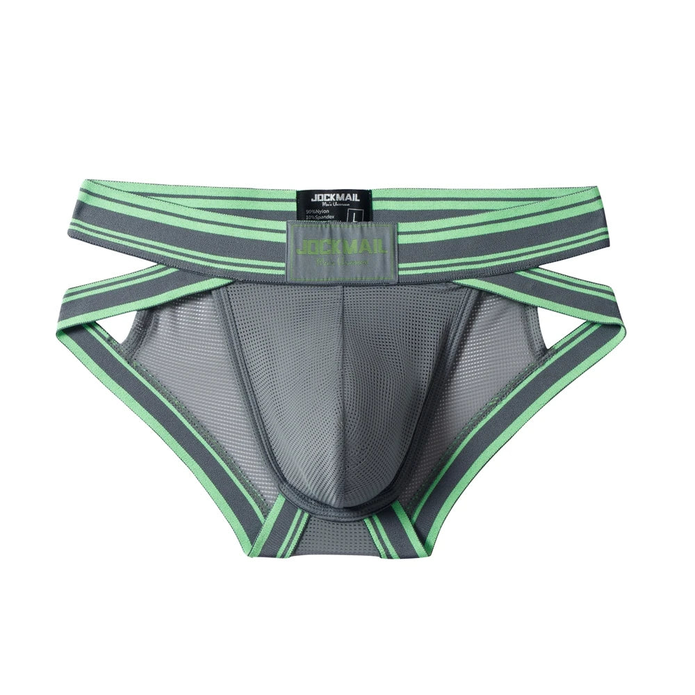Sexy Underwear Men Briefs Low Waist Mesh Nylon Man&