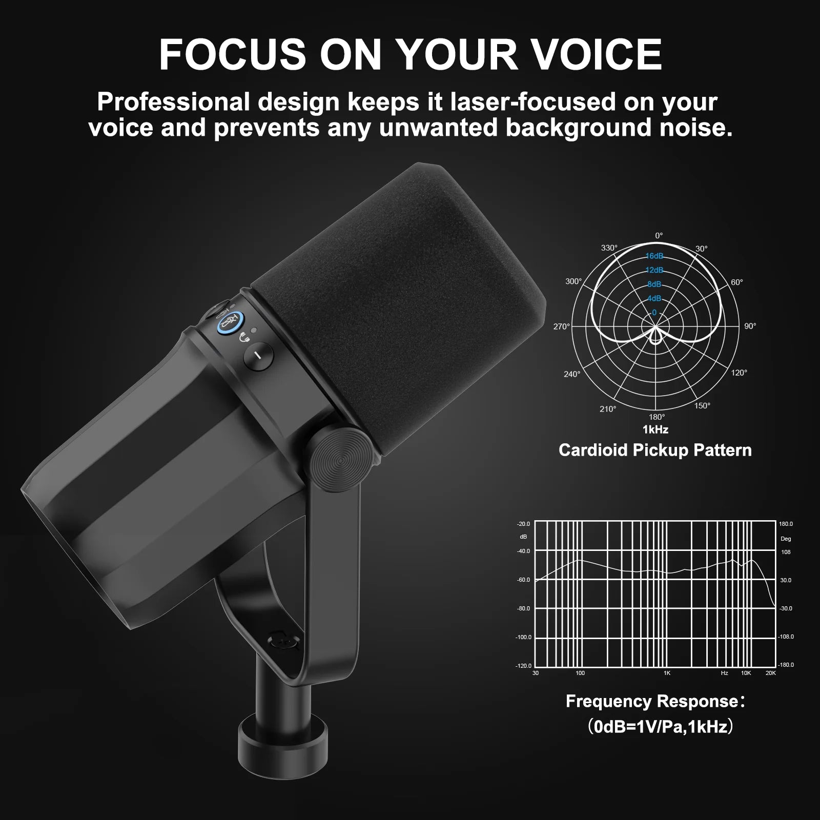 Professional Microfone Micrfono Micro Phone Studio Podcast Recording Equipment Kit Stand Gaming USB XLR Dynamic Mic Microphone