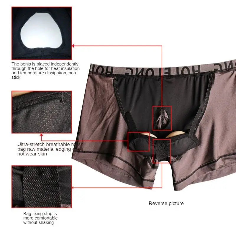 Men Scrotal Support Belt Functional Underwear Health Care Boxer Spermatic Vein Testicle Lifting Bullet Scrotal Separation Boxers