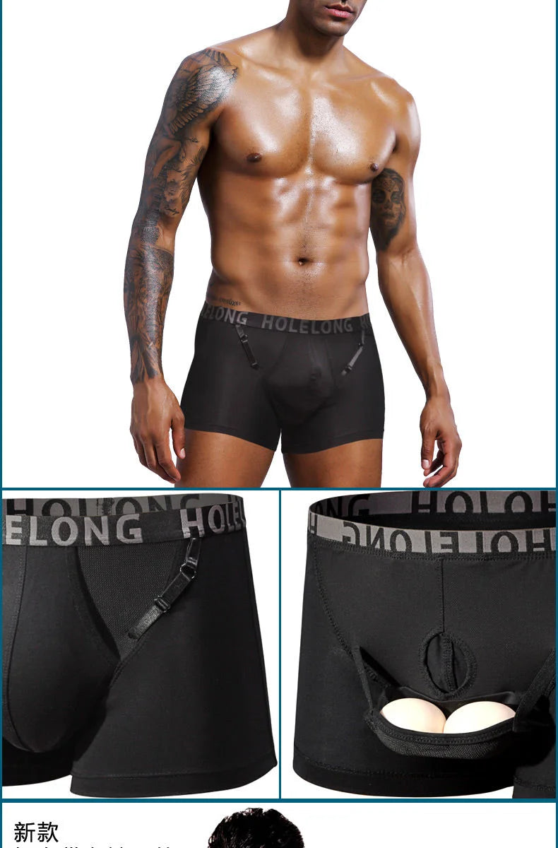 Men Scrotal Support Belt Functional Underwear Health Care Boxer Spermatic Vein Testicle Lifting Bullet Scrotal Separation Boxers