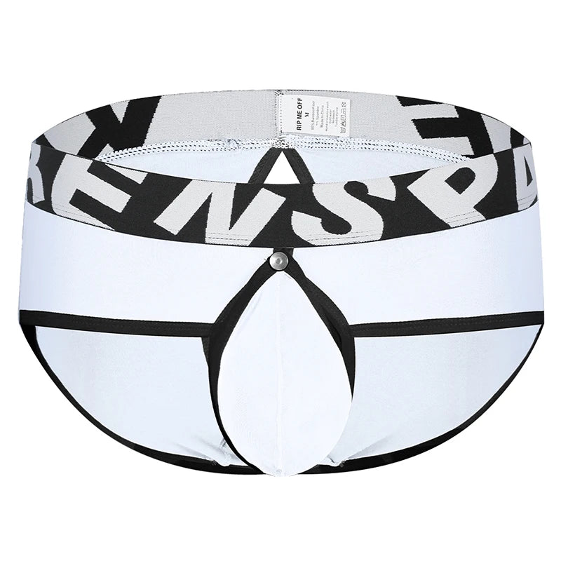 Men Underwear Open Front Back Boxers Breathable Solid Low Waist Underpants Soft and Comfortable Homme Shorts