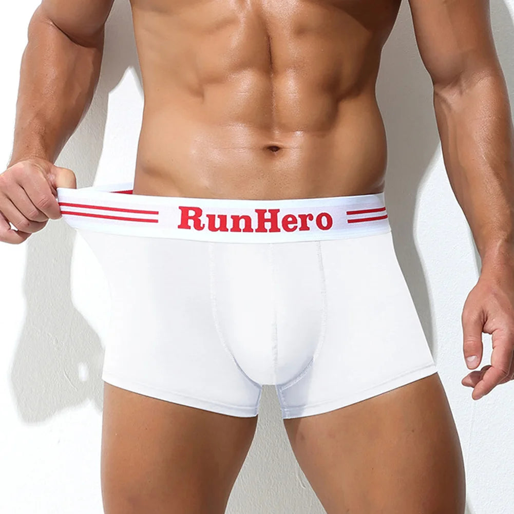 Men Cotton Boxer Briefs U Convex Pouch.