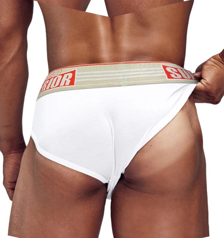 CMENIN 3pcs Cotton Mens Underwear Briefs High Cut Sexy Wide Waistband Men&