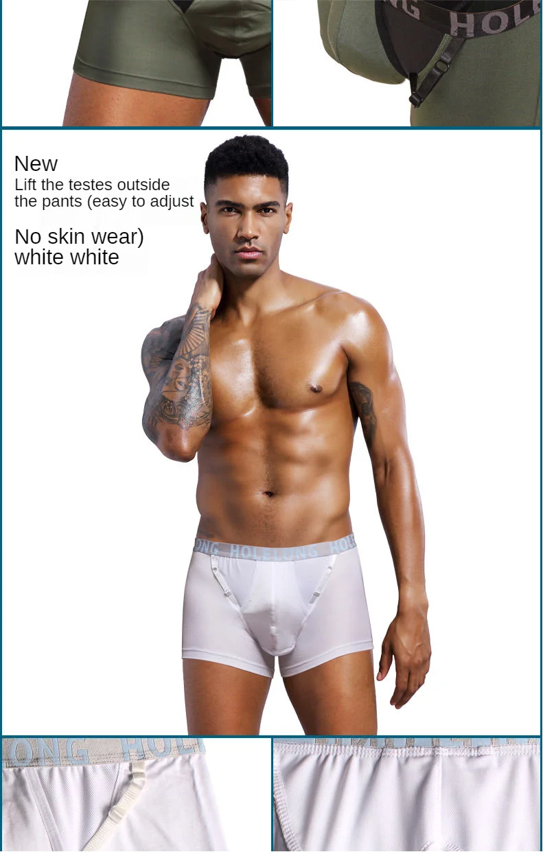 Men Scrotal Support Belt Functional Underwear Health Care Boxer Spermatic Vein Testicle Lifting Bullet Scrotal Separation Boxers