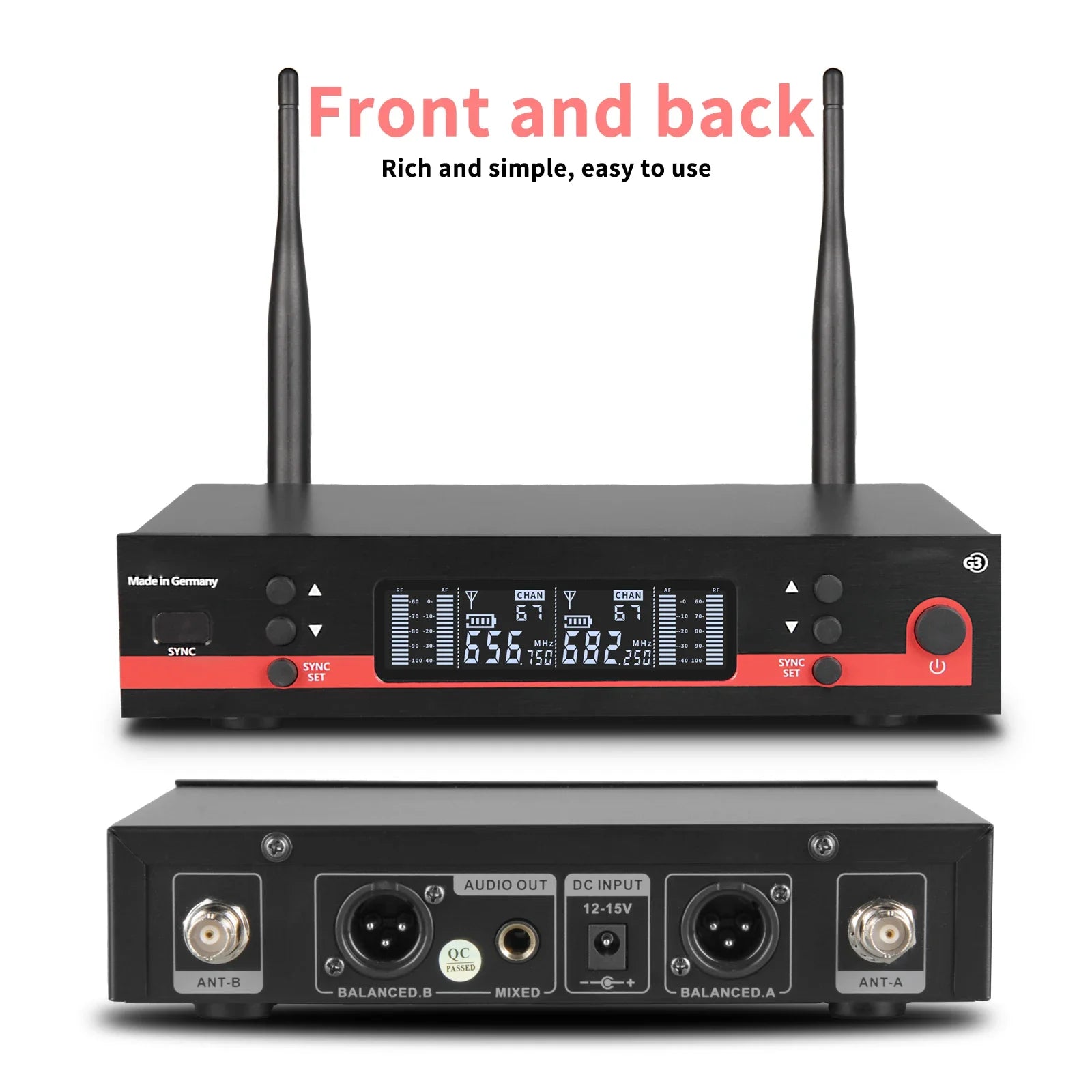 Top Quality!Ew100G3 Professional Dual Wireless Microphone Stage Performance 2 Channels 600-699 UHF Karaoke Metal Handheld e835
