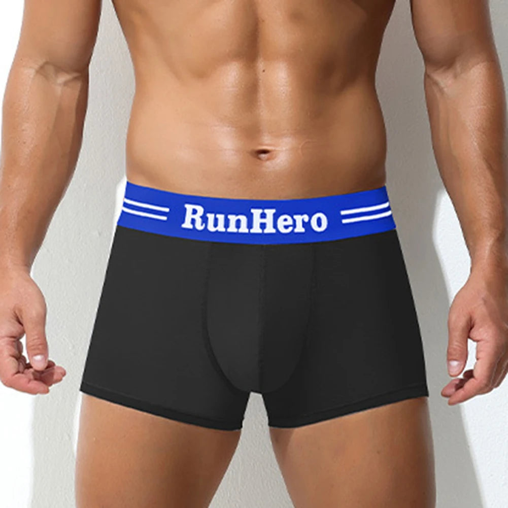 Men Cotton Boxer Briefs U Convex Pouch.