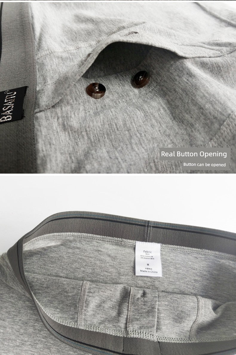 Open Crotch Cotton Youth Sexy Button Men&