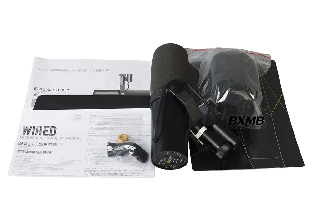 Newest! Metal SM7DB Dynamic Vocal SM7B Microphone With Built-in Preamp For Podcasting Home Studio Recording Gaming Broadcasting