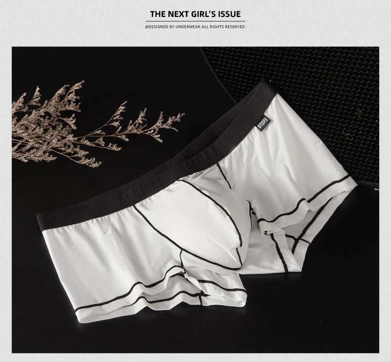 Gtopx Man Natural Thin Ice Silk U Touch Comfortable Breathable Boxer Pants Men Underwear