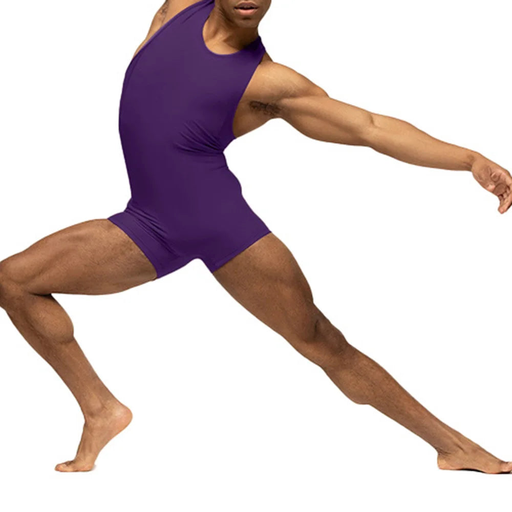 Mens Sports Tights Bodysuit Fitness Training Shaping Simple Home Gymnastics Suits Sexy Clothes Men&