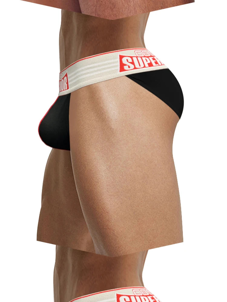 CMENIN 3pcs Cotton Mens Underwear Briefs High Cut Sexy Wide Waistband Men&