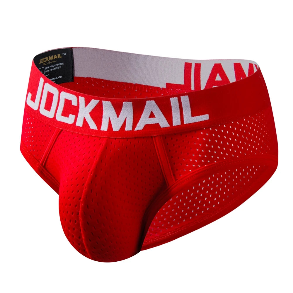 JOCKMAIL Men Mesh Boxer Briefs With Penis Pouch.