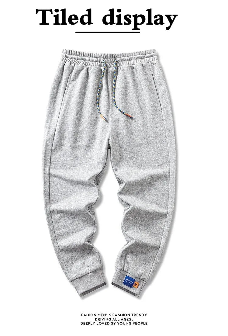 2024 Autumn And Winter Multi-Color Large Size Pure Color Simple Korean Pants Casual Trendy Hundred Cotton Long Pants 6xl