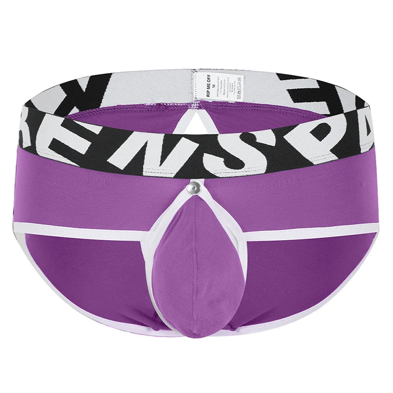 Men Underwear Open Front Back Boxers Breathable Solid Low Waist Underpants Soft and Comfortable Homme Shorts
