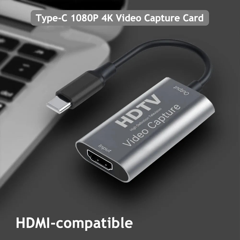 HDMI-compatible 4K USB 3.0 Video Capture Card HDMI to USB/Type-C Game Grabber Record for Switch Xbox PS4/5 Live Broadcast