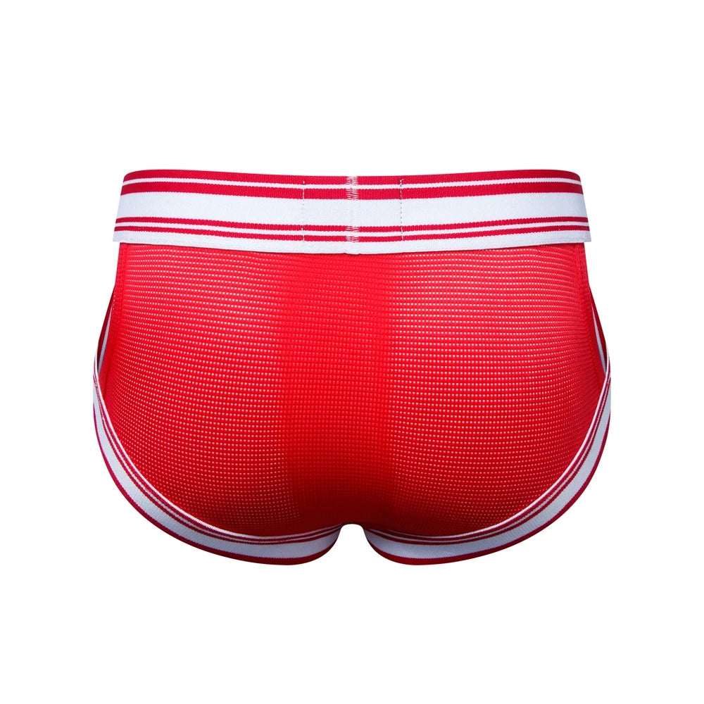 Sexy Underwear Men Briefs Low Waist Mesh Nylon Man&