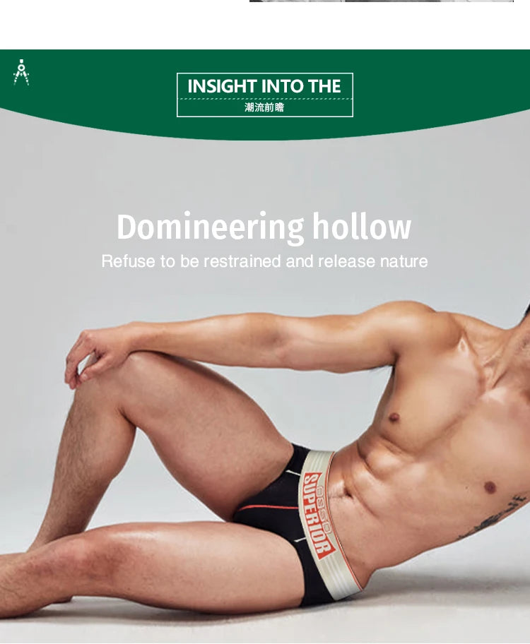 CMENIN 3pcs Cotton Mens Underwear Briefs High Cut Sexy Wide Waistband Men&