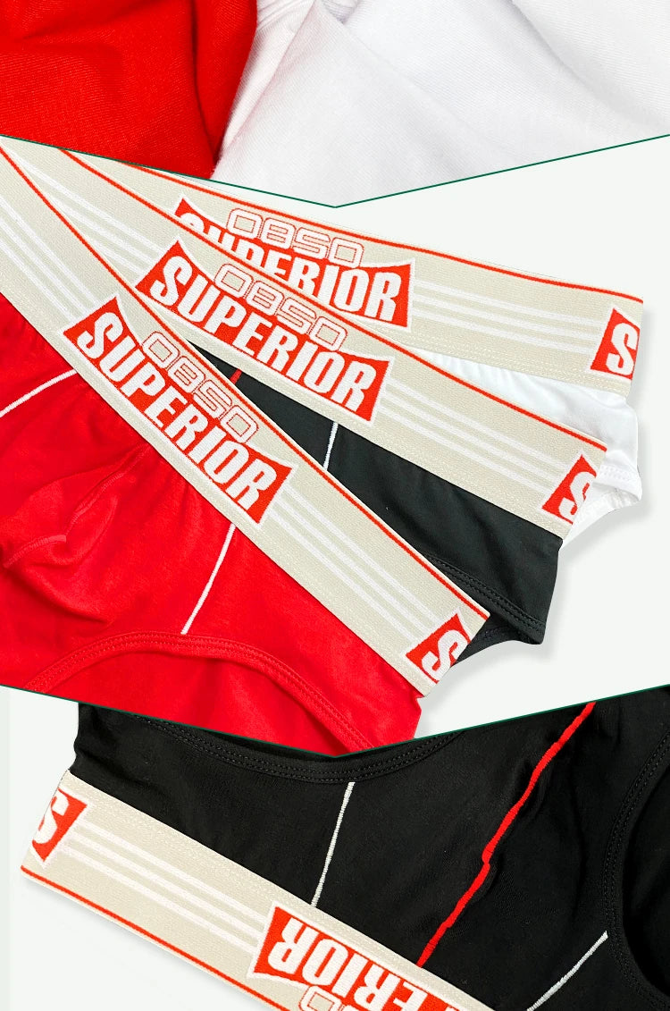 CMENIN 3pcs Cotton Mens Underwear Briefs High Cut Sexy Wide Waistband Men&