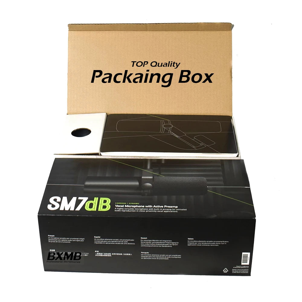 Newest! Metal SM7DB Dynamic Vocal SM7B Microphone With Built-in Preamp For Podcasting Home Studio Recording Gaming Broadcasting