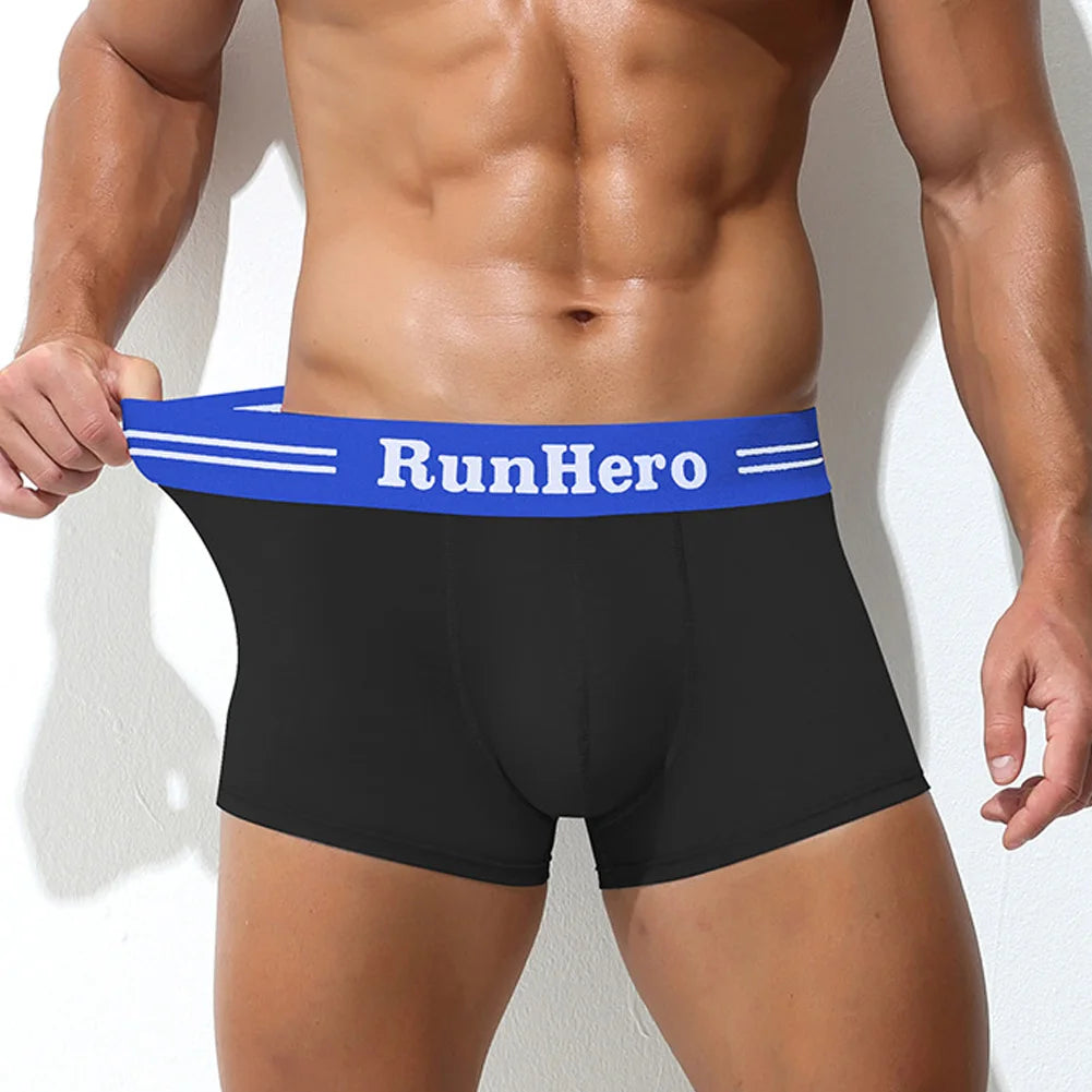 Men Cotton Boxer Briefs U Convex Pouch.