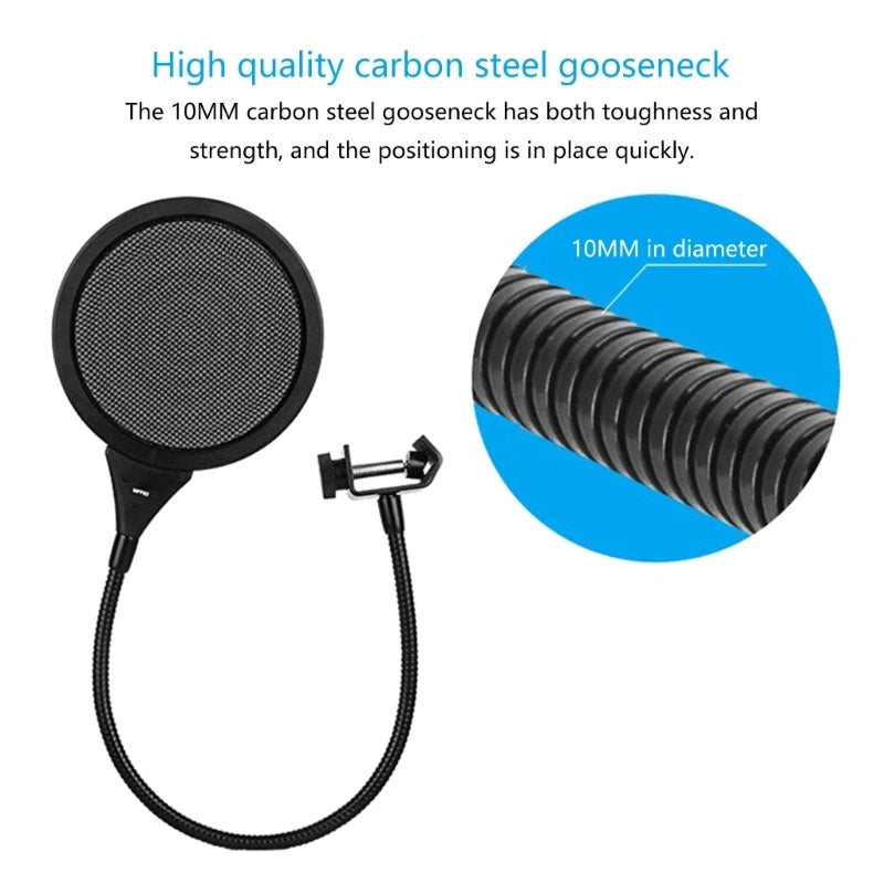 Double Layer Metal Mesh Microphone Popping Guard Microphone Blowout Filter for Enhanced Sound Quality in Recordings