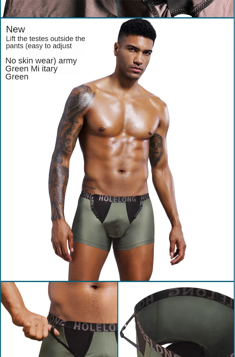 Men Scrotal Support Belt Functional Underwear Health Care Boxer Spermatic Vein Testicle Lifting Bullet Scrotal Separation Boxers