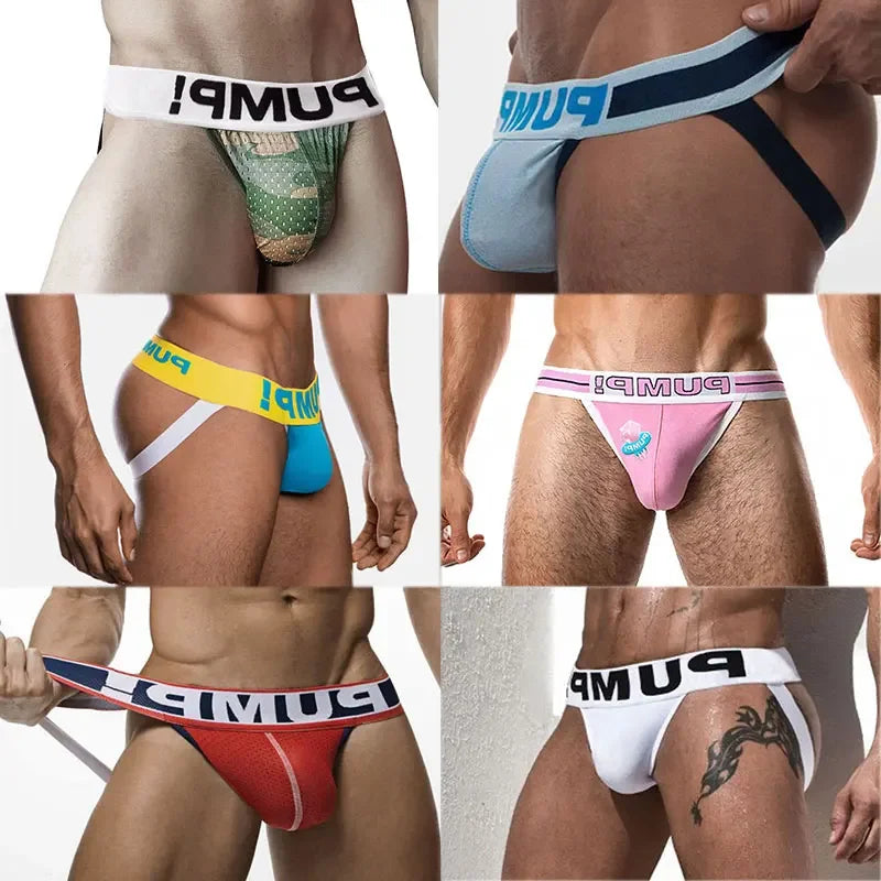 6Pcs New Arrival Cotton Soft Gay Men Sexy Underwear Thong Men Jockstrap Print Men&