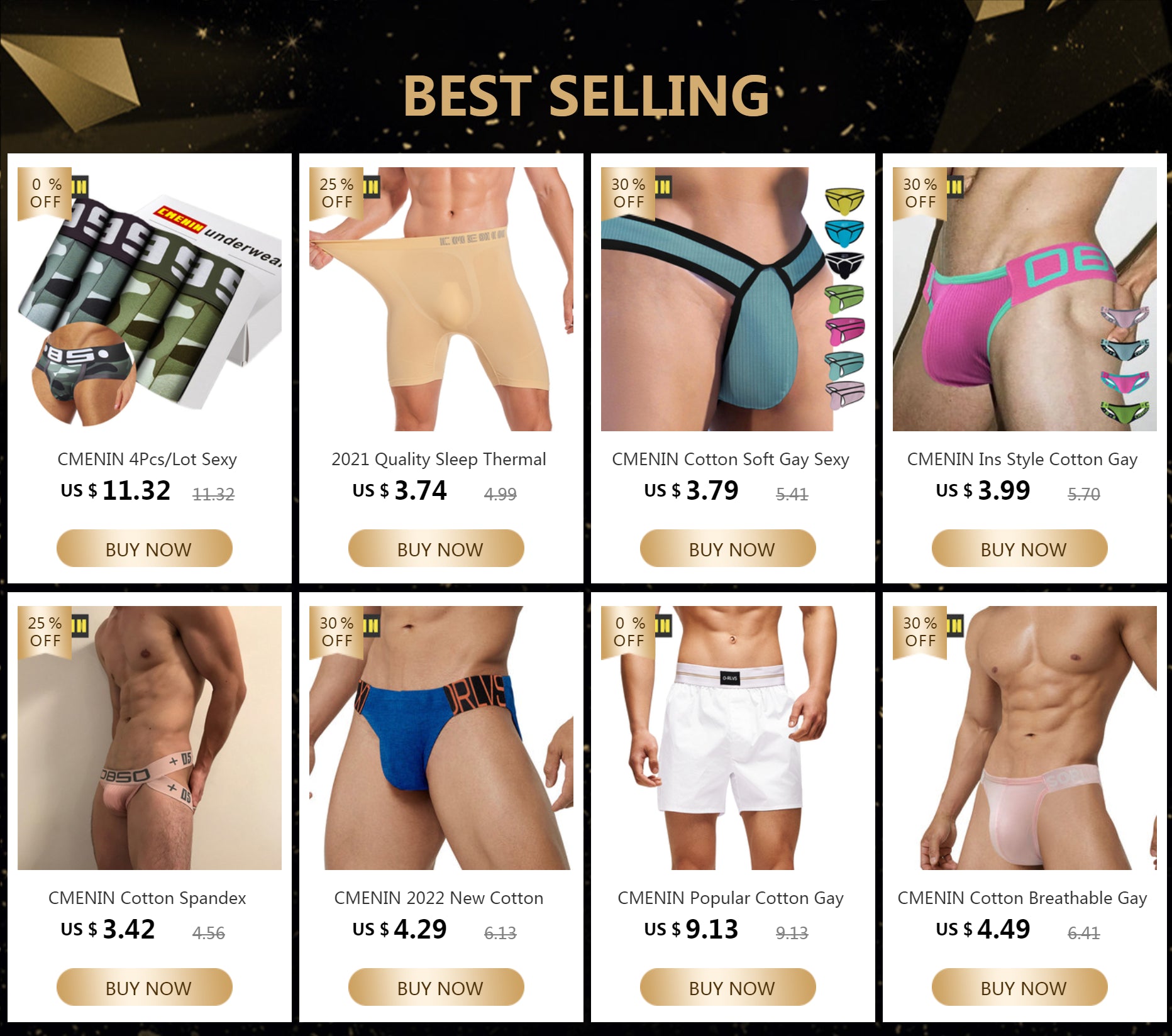High Quality Cotton Underpants Gay Men Sexy Man&