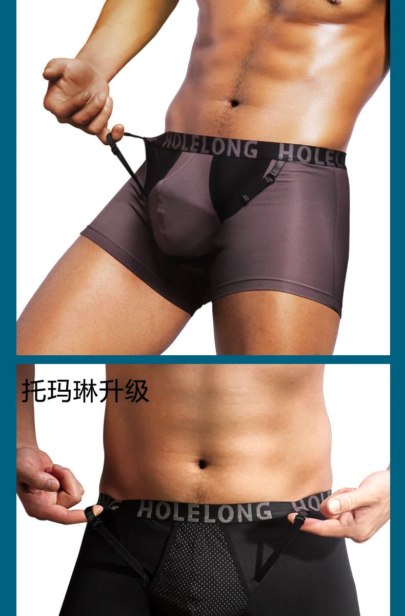 Men Scrotal Support Belt Functional Underwear Health Care Boxer Spermatic Vein Testicle Lifting Bullet Scrotal Separation Boxers