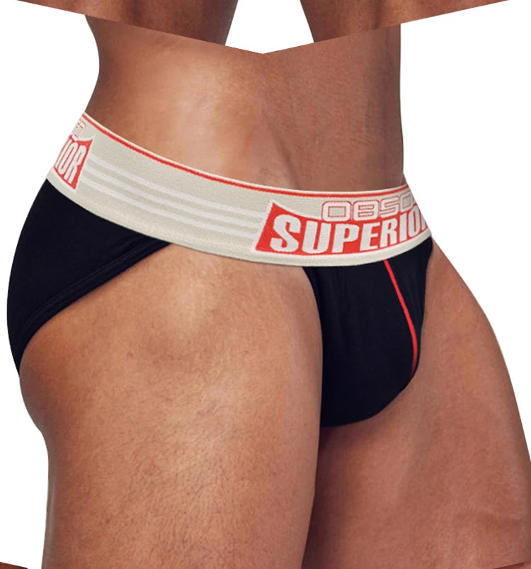 CMENIN 3pcs Cotton Mens Underwear Briefs High Cut Sexy Wide Waistband Men&