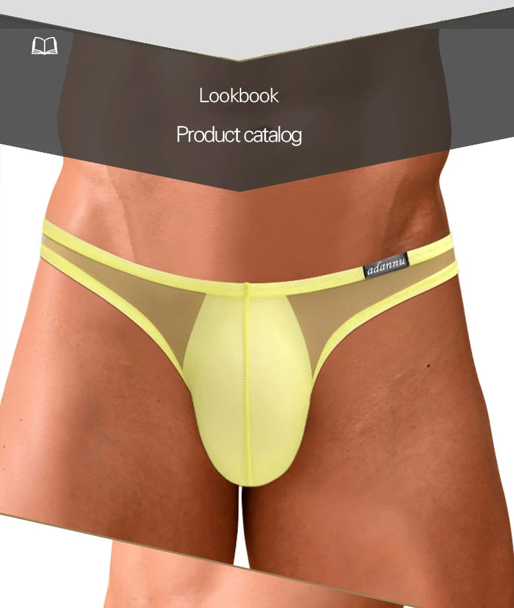 CMENIN Sexy Underwear for Men Transparent Mesh Slip Bikini Men&