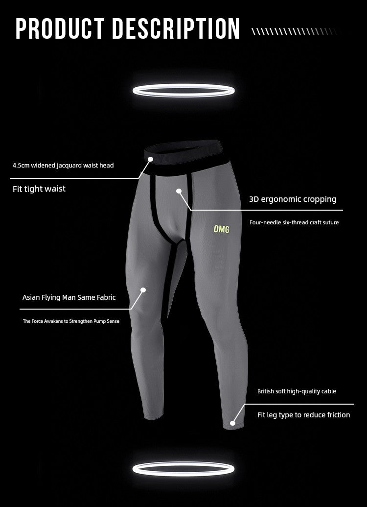 OMG Sports High Elastic Professional Sports Tights Men&