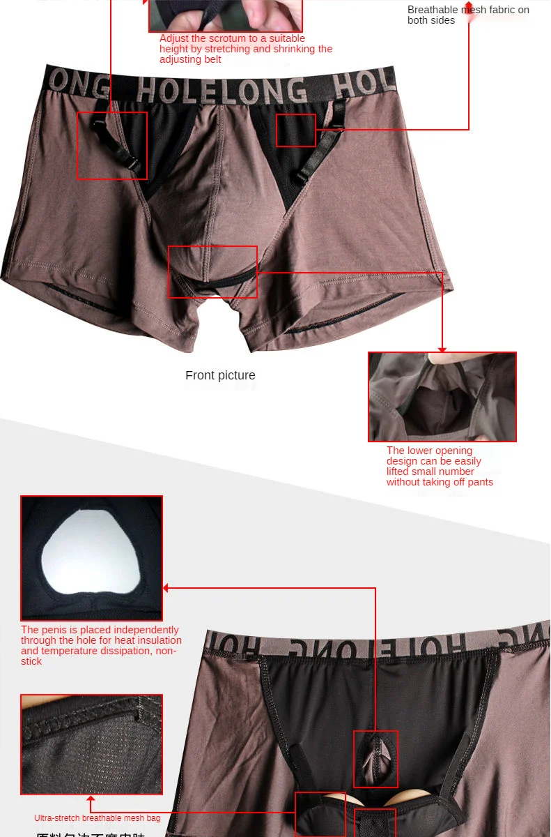 Men Scrotal Support Belt Functional Underwear Health Care Boxer Spermatic Vein Testicle Lifting Bullet Scrotal Separation Boxers