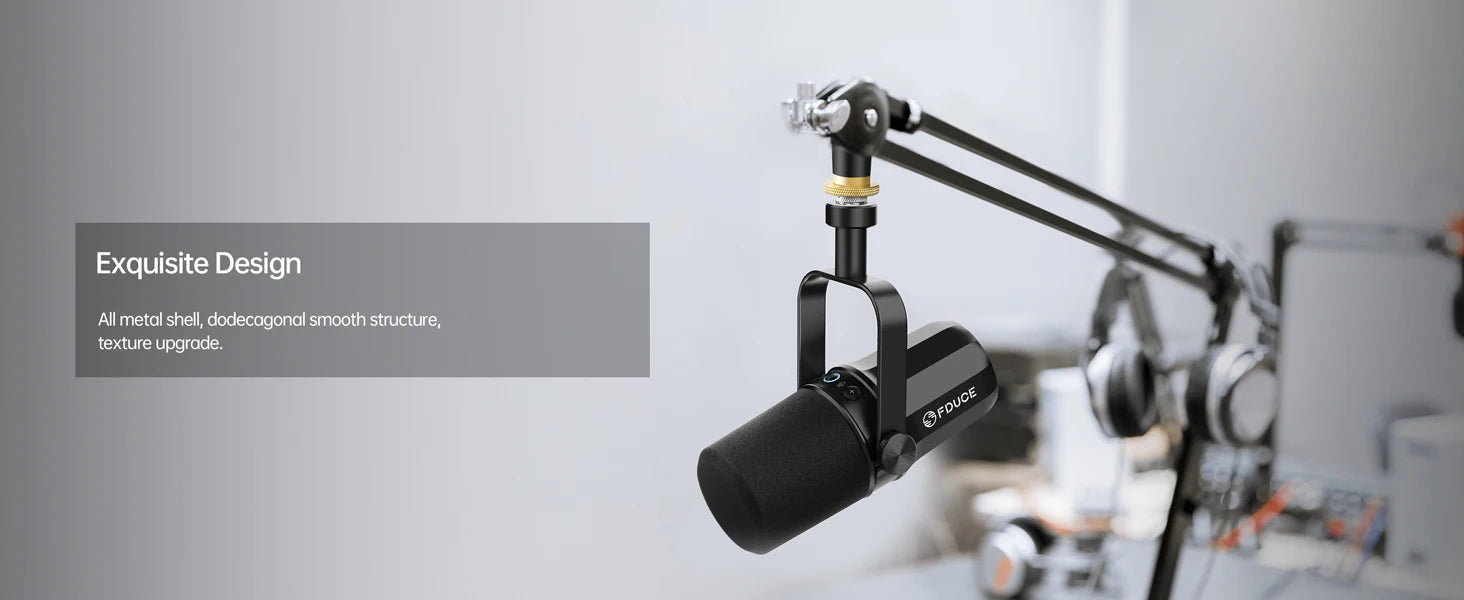 FDUCE SL40X/SL40 USB/XLR Dynamic Microphone With Built-in Headset Output & Sound Insulation,For Podcasts,Games, Live Broadcast