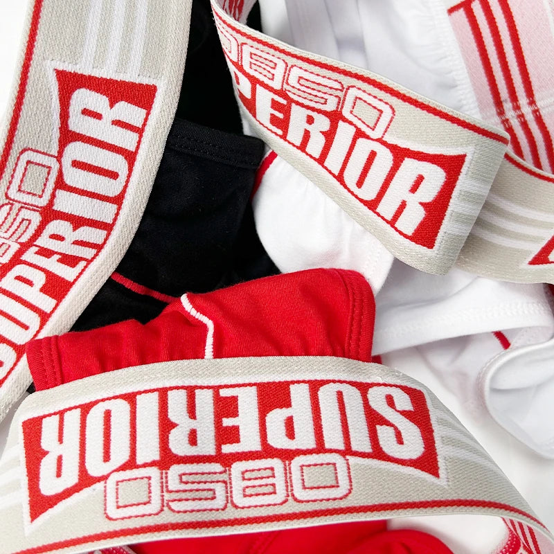 CMENIN 3pcs Cotton Mens Underwear Briefs High Cut Sexy Wide Waistband Men&