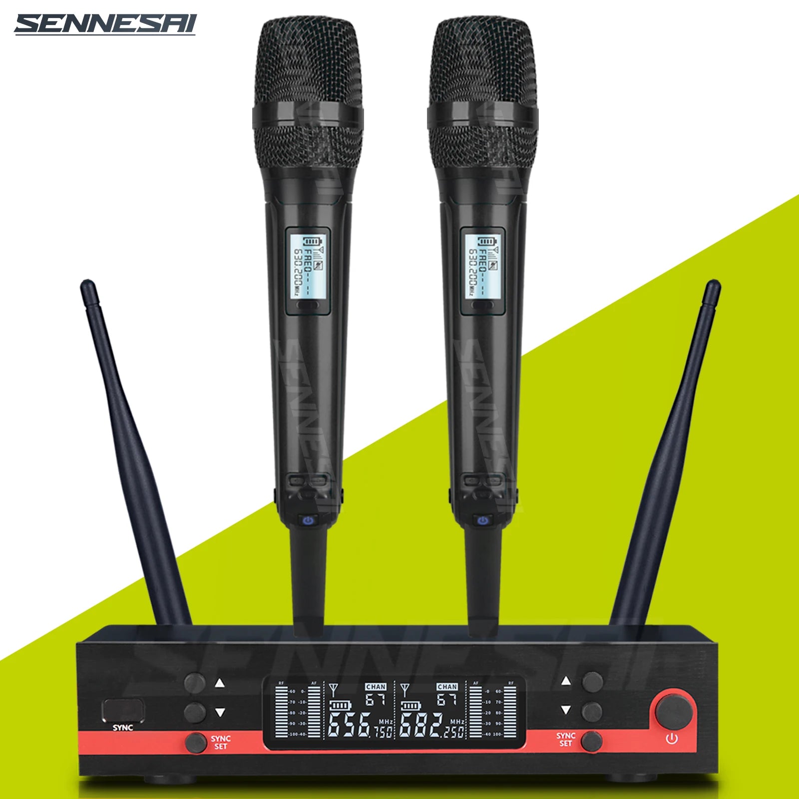 Top Quality!Ew100G3 Professional Dual Wireless Microphone Stage Performance 2 Channels 600-699 UHF Karaoke Metal Handheld e835