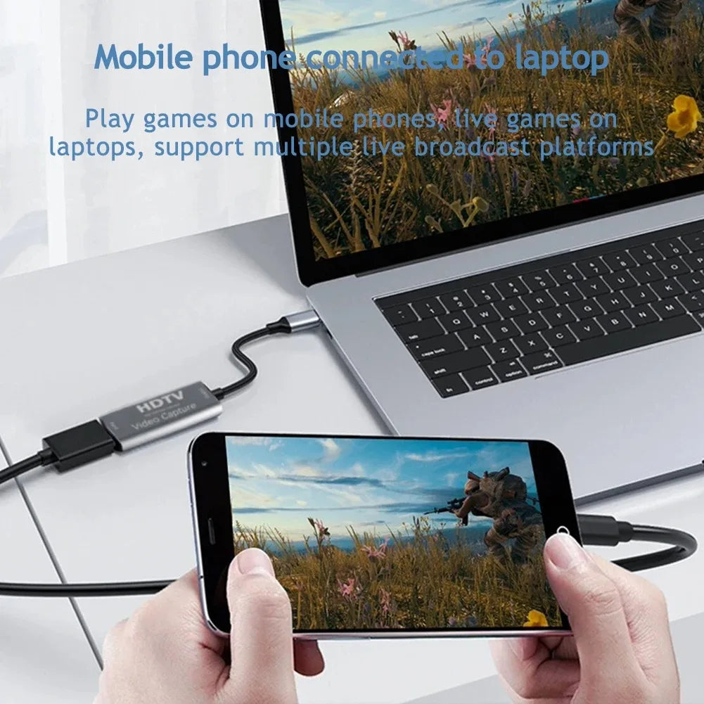 HDMI-compatible 4K USB 3.0 Video Capture Card HDMI to USB/Type-C Game Grabber Record for Switch Xbox PS4/5 Live Broadcast
