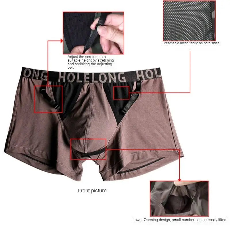 Men Scrotal Support Belt Functional Underwear Health Care Boxer Spermatic Vein Testicle Lifting Bullet Scrotal Separation Boxers
