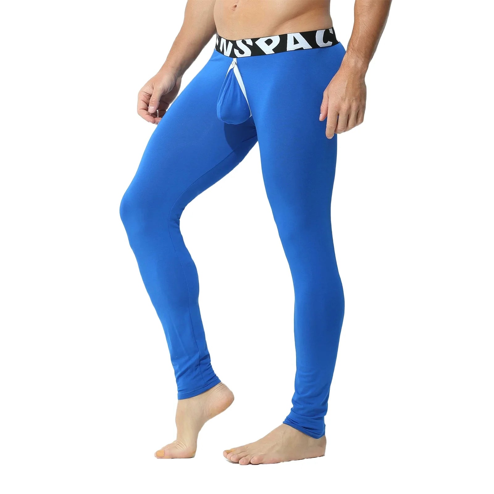 CLEVER-MENMODE Men Thermal Underwear Winter Warm Long Johns Pants Sexy Open Crotch Butt Penis Pouch Backless Soft Legging Tights