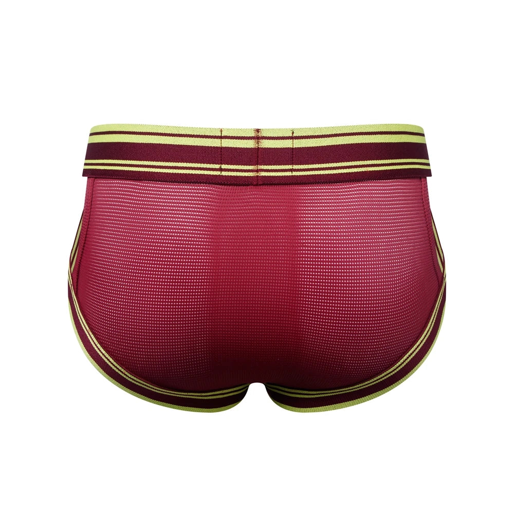 Sexy Underwear Men Briefs Low Waist Mesh Nylon Man&