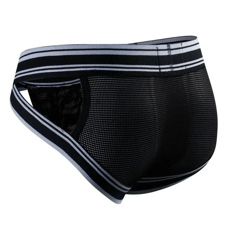 Sexy Underwear Men Briefs Low Waist Mesh Nylon Man&